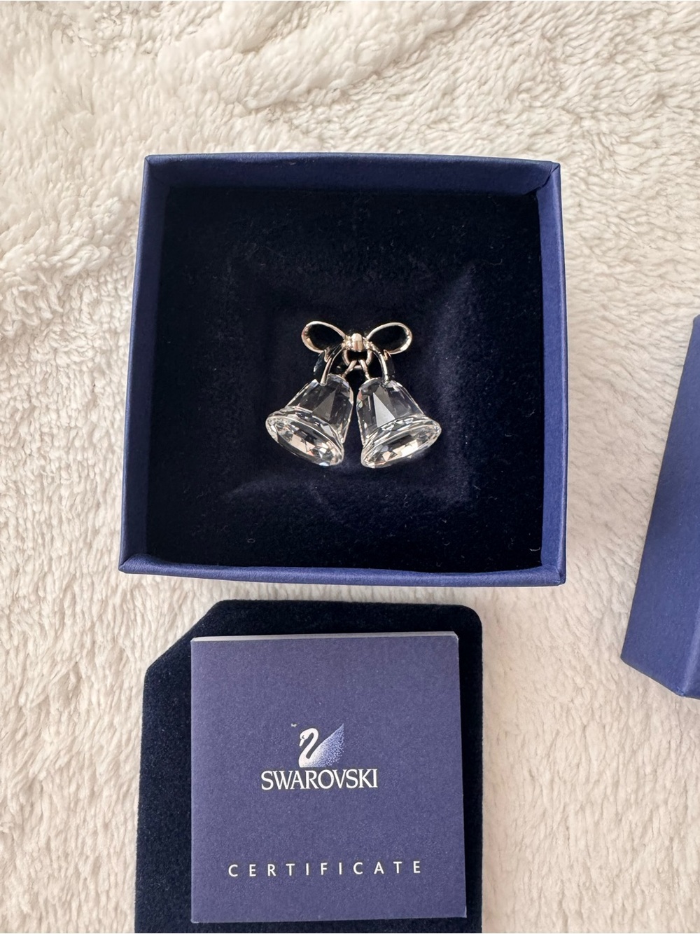 Swarovski Clear Crystal Bell with Silver Bow
